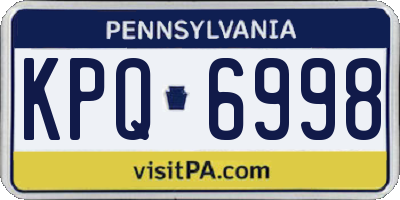 PA license plate KPQ6998