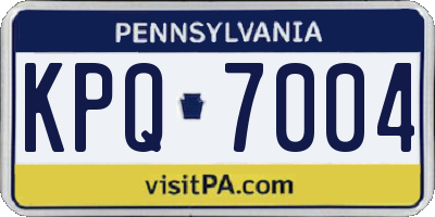 PA license plate KPQ7004