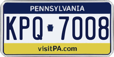 PA license plate KPQ7008