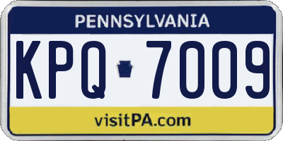PA license plate KPQ7009