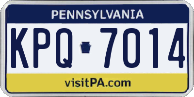 PA license plate KPQ7014