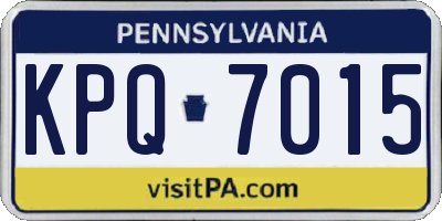 PA license plate KPQ7015