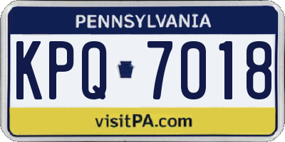 PA license plate KPQ7018