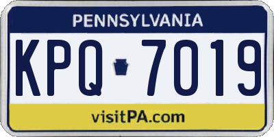 PA license plate KPQ7019