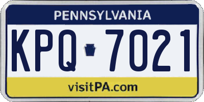 PA license plate KPQ7021