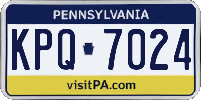PA license plate KPQ7024