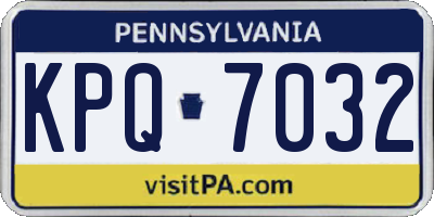PA license plate KPQ7032