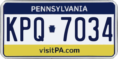 PA license plate KPQ7034