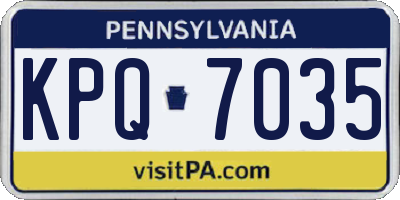 PA license plate KPQ7035