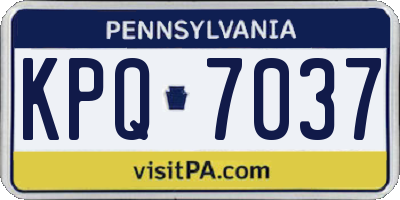 PA license plate KPQ7037