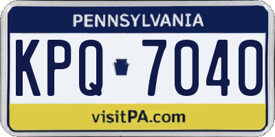 PA license plate KPQ7040
