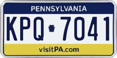 PA license plate KPQ7041
