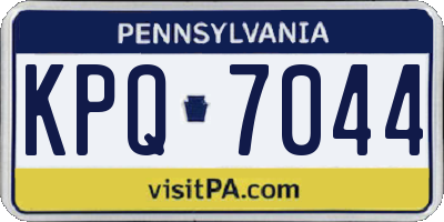 PA license plate KPQ7044