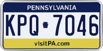 PA license plate KPQ7046