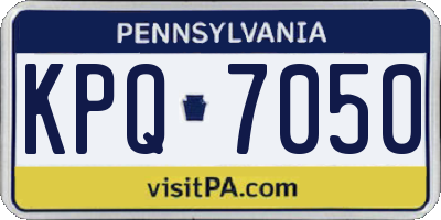 PA license plate KPQ7050