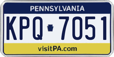 PA license plate KPQ7051