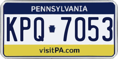 PA license plate KPQ7053
