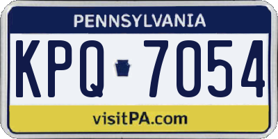 PA license plate KPQ7054