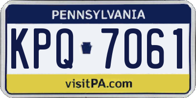 PA license plate KPQ7061