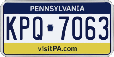 PA license plate KPQ7063