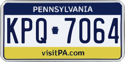 PA license plate KPQ7064
