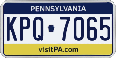 PA license plate KPQ7065