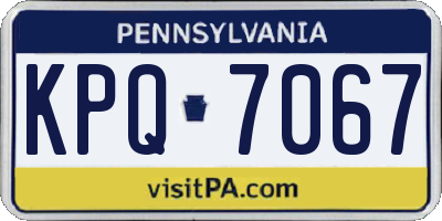 PA license plate KPQ7067