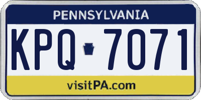 PA license plate KPQ7071