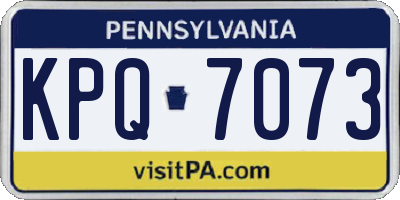 PA license plate KPQ7073