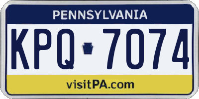 PA license plate KPQ7074