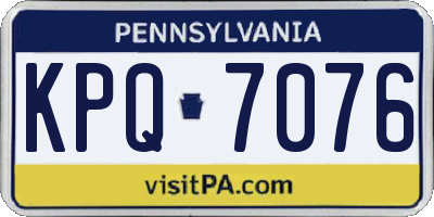 PA license plate KPQ7076
