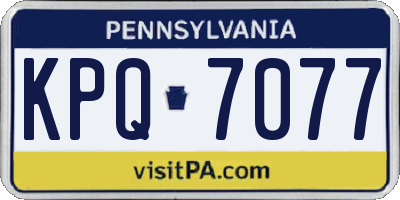 PA license plate KPQ7077