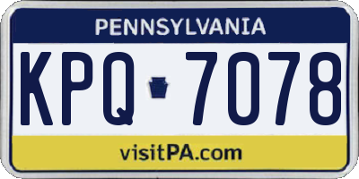 PA license plate KPQ7078
