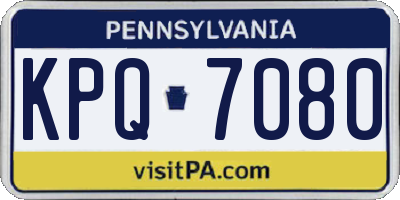 PA license plate KPQ7080