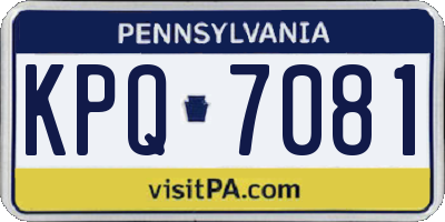 PA license plate KPQ7081
