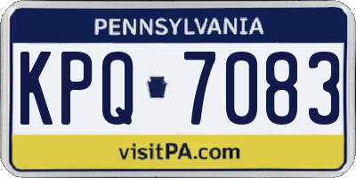 PA license plate KPQ7083