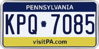 PA license plate KPQ7085
