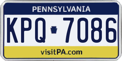 PA license plate KPQ7086