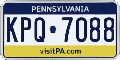 PA license plate KPQ7088