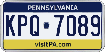 PA license plate KPQ7089