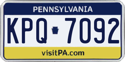 PA license plate KPQ7092