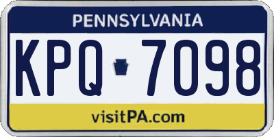 PA license plate KPQ7098
