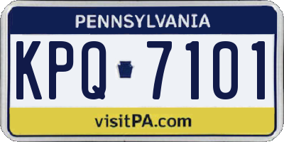 PA license plate KPQ7101