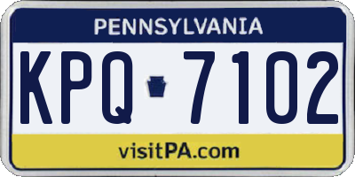 PA license plate KPQ7102