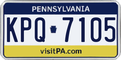PA license plate KPQ7105