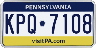 PA license plate KPQ7108