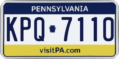 PA license plate KPQ7110