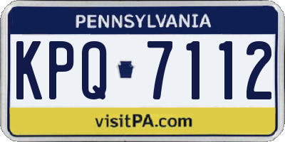 PA license plate KPQ7112