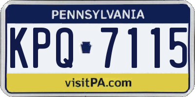 PA license plate KPQ7115