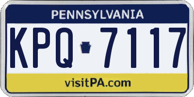 PA license plate KPQ7117